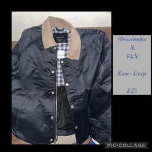Abercrombie & Fitch Dark Blue Jacket with Beige Collar